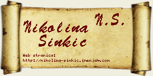 Nikolina Sinkić vizit kartica